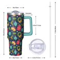 thumbnail image 2 of 40oz Merry Christmas Tumbler with Lid and Straw, Stainless Steel Cup with Handle Snowflakes Travel Mug, Xmas Presents, 2 of 4