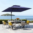 thumbnail image 7 of Crestlive Products 10x13ft Rectangular Patio Cantilever Umbrella, Windproof Double Top, 360-degree rotating, Navy Blue, 7 of 7