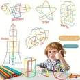thumbnail image 4 of Jouets Constructeur de Paille Jouets de Construction STEM Jouets en Plastique Emboîtables Jouets d'Ingénierie Blocs Tube Mince Jouet Éducatif Kit pour Enfants Jouet Intérieur&Extérieur Cadeau DIY pour Garçons et Filles, 4 of 5