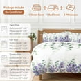 thumbnail image 6 of Queen 4 Piece Bedding Set Eucalyptus Leaves Farm Lavender Soft Breathable Duvet Cover and Pillowcase,Pastoral Gradient Botanical Duvet Cover Set Washable Bed Sheets for Bedroom Dormitory Guest Room, 6 of 9