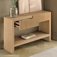 thumbnail image 4 of Manzanita 48" Wide Rectangular Solid Wood Fluted Console Table in Light Oak, 4 of 5