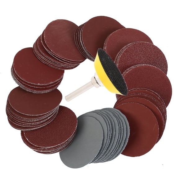 100PCS 2” Grit Sanding Discs Pads Kit Sanding Discs Pad Drill Attachment Hook and Loop Backing Pad for Drill Angle Grinder Rotary Tools