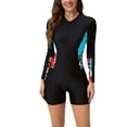 thumbnail image 2 of Otvok Surfing Suit Womens Oversize Zipper Sports Swimwear Conservative Panel Color Sunscreen Swimwear Diving Suit, 2 of 6
