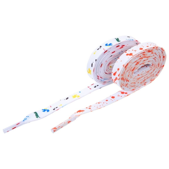 PENIKOKO Colorful Splatter Fabric Shoe Laces for Basketball Shoes 2 Pairs 63in