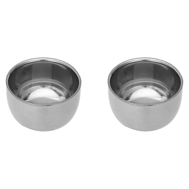 2X Tazón de Cepillo de Afeitar de Acero Inoxidable Afeitado de Pelo