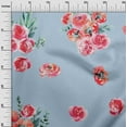 thumbnail image 2 of oneOone Organic Cotton Poplin Twill Fabric Leaves & Peach Floral Watercolor Fabric Prints by Yard 42 Inch Wide, 2 of 4