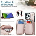 thumbnail image 3 of Dteck for  iPhone 16 Pro Wallet Case with Credit Card Holder Crossbody Strap Handbag RFID Blocking Wallet Zipper Purse Leather Case for Apple iPhone 16 Pro 2024, Rosegold, 3 of 9