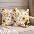 thumbnail image 2 of Country Watercolor Pillow Covers 2 Pack Sunflowers Yellow Green Leaf Vintage Pillowcase Waterproof Outdoor Throw Pillow Cover for Patio Garden Square Cushion 20”x20”, 2 of 9