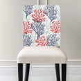 thumbnail image 3 of Summer Red Ocean Coral Chair Covers Set of 8 Blue Gradient Chair Back Covers Stretch Removable Washable Slipcovers Protector for Dining Room Kitchen Party Decor, 3 of 5