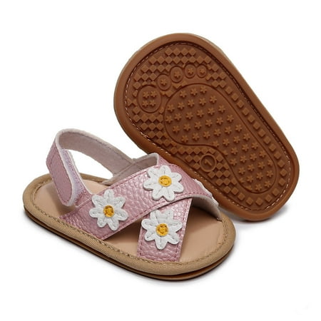 

Toddler Sandals Baby Shoes Open Toe Flower Shoes First Walkers Shoes Summer Floral Flat Sandals For Boys