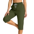 thumbnail image 5 of LIaqionyy Women's Shorts Drawstring Elastic Waisted Knee Length Workout Yoga Athletic Sweat Short with Pockets, 5 of 9