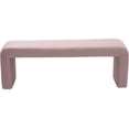 thumbnail image 4 of Meridian Furniture Banc Minimaliste en Velours Rose, 4 of 7