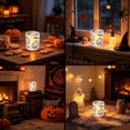 thumbnail image 6 of Yhmxh Halloween White Frosted Glass Votive Candle Holder, Jack-O'-Lantern & Bat Design Tealight Cup, Spooky Cute Halloween Decor for Table Centerpieces, Fireplace, Party, and Fall Home Decor, 6 of 6
