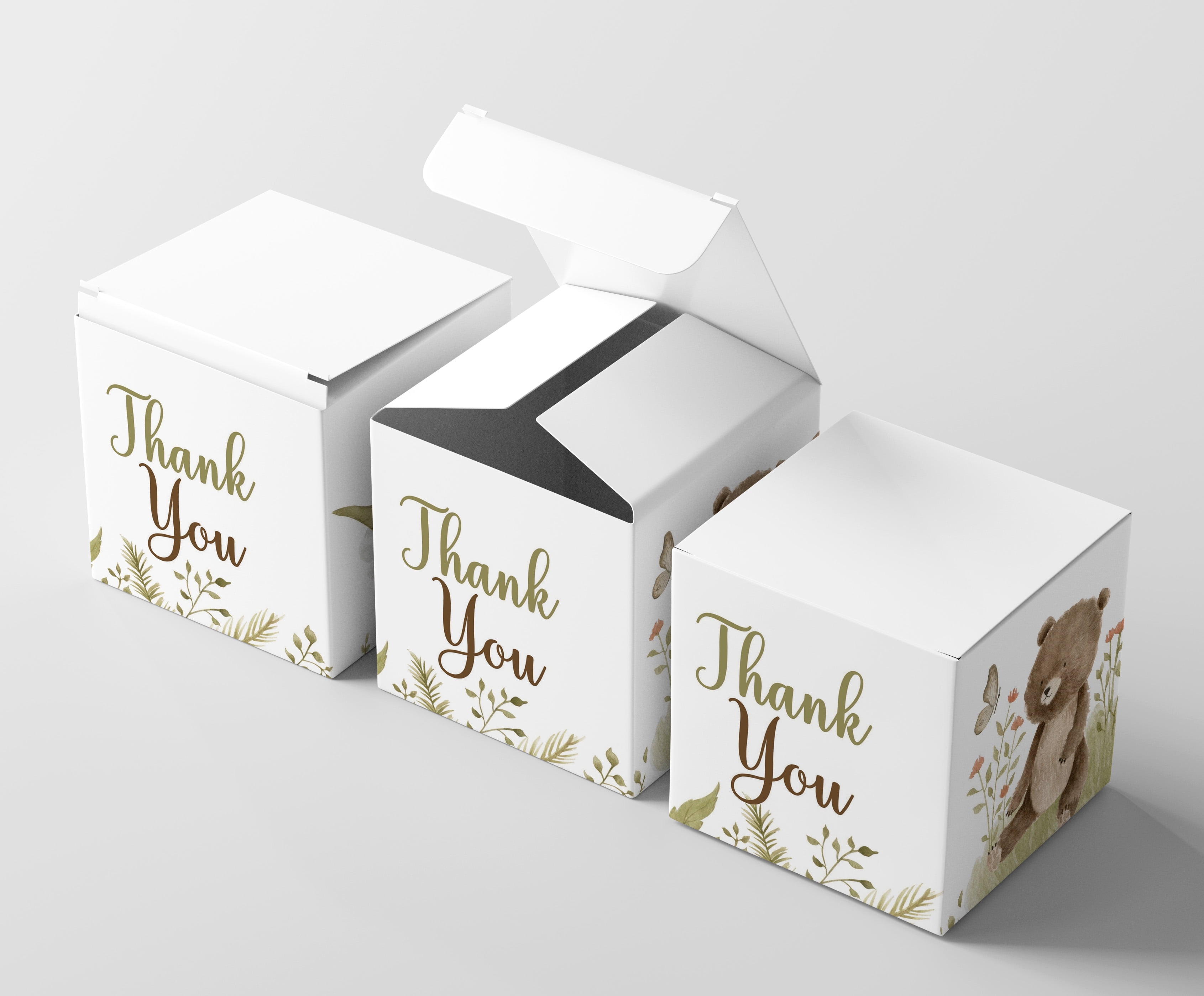 InkdotpotPaper Box -Mini Favor Box ForBaby Shower4x4x4 Inches Paper Gift Boxes, Candy Paper Box For Party Favors, Baby ShowerCuteAnimals,Boy / GirlTheme- Pack Of 20