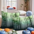 thumbnail image 5 of Decorative Throw Pillow Covers 12x20 Inch Set of 2 Forest Tree Fall Decor Pillow Cases for Couch, Sage Green Cushion Case for Living Room Bedroom Bed Car Chair, 5 of 9