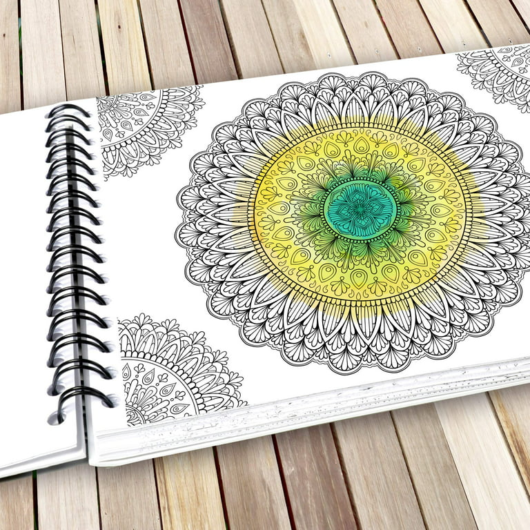 ColorIt Colorful Music Spiral Bound Adult Coloring Book, 50 Original Designs Wit
