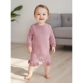 thumbnail image 4 of Miaouyo Infant Baby Girls Knit Fall Romper 0 3 6 9 12 Months Long Sleeve Crew Neck Solid Fall Jumpsuit Sweater, 4 of 9
