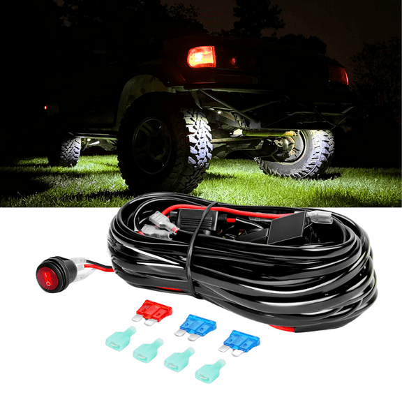 Nilight Led Light Bar Wiring Harness Kit 12V on off Switch Power Relay Blade Fuse for Off-Road Led Work Light Bar