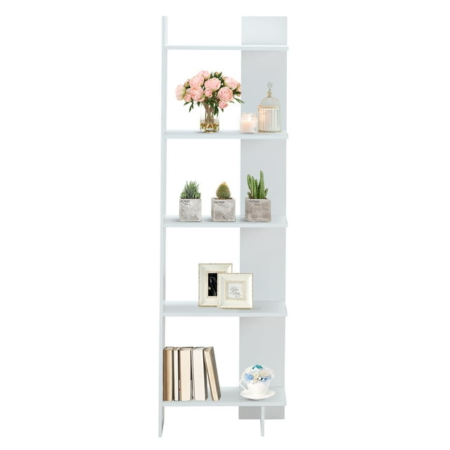 Patiojoy 5-Tier Modern Bookcase Standing Storage Shelf Room Divider Display Rack