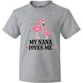 thumbnail image 3 of Inktastic Nana Loves Me Girl Flamingo Youth T-Shirt, 3 of 5