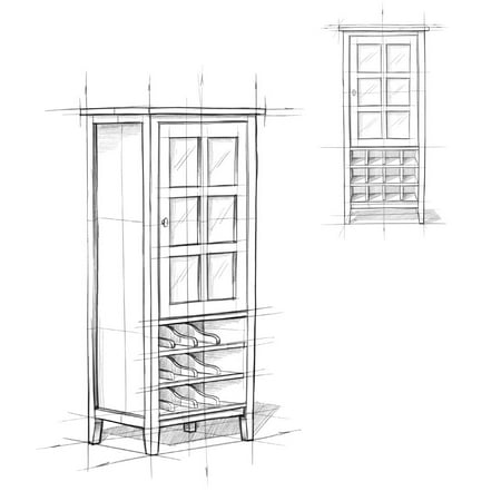 Simpli Home - Warm Shaker High Storage Wine Rack - Distressed Grey