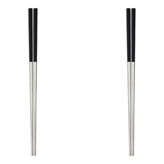2 Pack Stainless Steel Metal Chopsticks Set, Anti- Flatware for Chinese, Japanese & Asian Cuisine Cooking