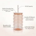 thumbnail image 3 of Just Feed Me by Jessie James Decker 18oz Bubble-Ribbed Tumbler with Straw, Pink, 3 of 8
