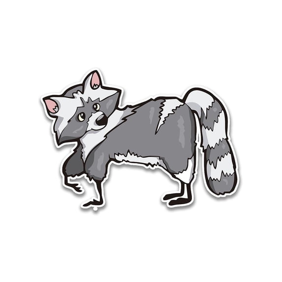 Smartprints Raccoon Turning Sticker -Image by Shutterstock, Vinyl Sticker