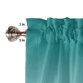 thumbnail image 5 of Half Window Curtains 24 Inches Long, Teal Brown Ombre Window Treatment Curtain Drapes, Turquoise Gradient Modern Abstract Art Short Curtains Tiers for Kitchen Over Sink, 27.5"x24", 2 Panels, 5 of 7