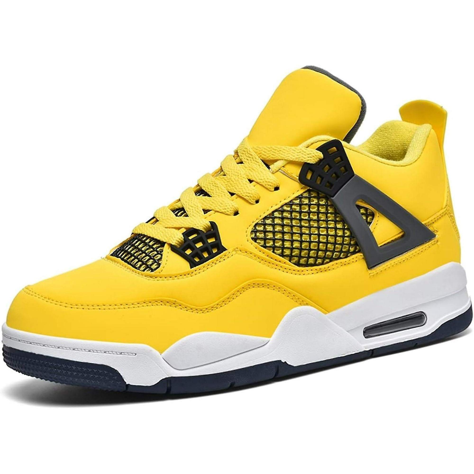 Men s Air 4 Retro Classic Skate Shoes Fitness Trainers Basketball Casual Sneakers Work Running Walking Zapatos 4 UK 1 A4yellow G Need Walmart