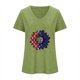 thumbnail image 3 of Camisetas Casuales de las Mujeres Gradiente Día de la Independencia Impreso Cuello Redondo, Blusa de Manga Corta para Diario, Fiesta Y Primavera Verano, 3 of 3