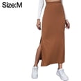 thumbnail image 2 of Falda de temperamento para vestido de mujer, color sólido, cintura alta, nalgas, falda dividida, 2 of 6