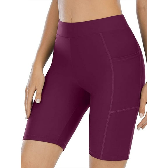 Women's Sport Short High Waisted with Pockets Board Short Swimsuit Bottom
