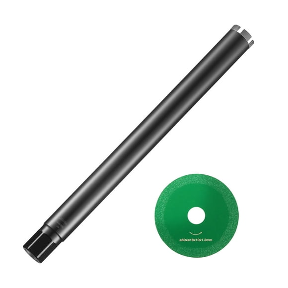 VEVOR Core Drill Bit, 2" Wet Diamond Core Drill Bits, 14" Drilling Depth Concrete Core Drill Bit with Saw Blade, 1-1/4"-7 Inner Thread, Laser Welding, Diamond Wet Coring Bit