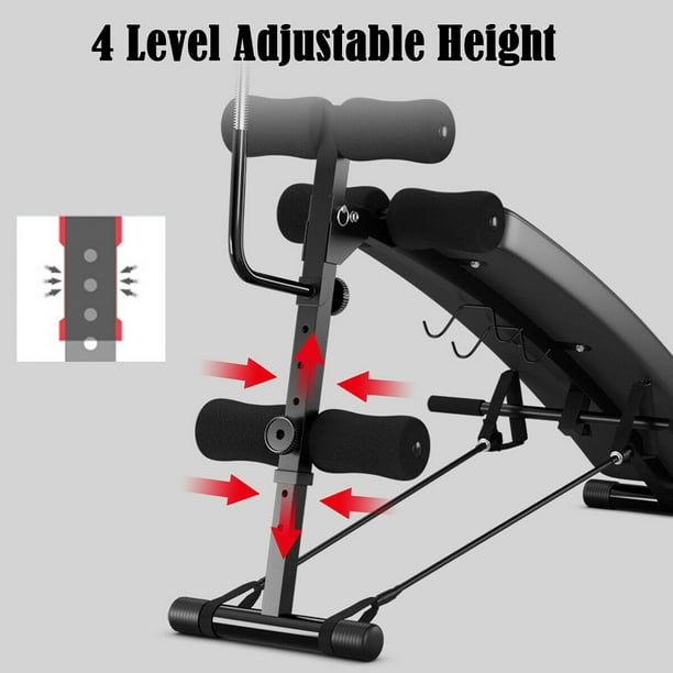 Costway Adjustable Incline Curved Workout Fitness Sit Up Bench with Speed  Ball 2 straps