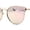 Gold / Pink Mirror, variant on Womens Pink Mirror Panel Lens Cat Eye Horn Metal Rim Sunglasses Black