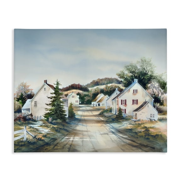 Stupell Industries Tranquil Village Road & Houses Canvas Wall Art, design by Owen Wexler