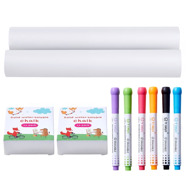 VEVOR Ensemble d'Accessoires pour Chevalet avec 24 Craies Sans Poussière aux Couleurs Vibrantes, 6 Marqueurs Anti-Odeur et 2 Rouleaux de Papier de Haute Qualité. Parfait pour les Chevalets de Table, Cet Ensemble de Fournitures d'Art Inspire la Créativité des Enfants de 3 à 10 Ans, le Rendant Idéal pour les Activités de Bricolage et de Dessin.