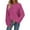 Hot Pink, variant on HVOBTTY Women's Long Sleeved T Shirt, Fall and Winter Tops for Women, Women's Casual Solid Color Crew Neck Long Sleeve Loose Sport Pullover T Shirt Brown, Brown