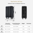 thumbnail image 2 of 20in Aluminum Frame Luggage with USB port, Vacation Carry-On Suitcase with Spinner Wheels and TSA Lock, Travel Trolley Case For Short Business Trips, Beach Holidays, black, 2 of 9