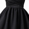 thumbnail image 6 of mgoYE Girls Elegant Princess Cold Shoulder Fold Pleated High Waist Flared A Line Party Dresses(Black,11-12 Years), 6 of 8