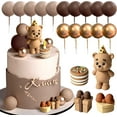 thumbnail image 7 of Birthday Party Decoration Set Simple Brown and Gold Color Multi-piece Combined Desktop Ornament Arrangement Accessories, 7 of 7