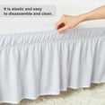 thumbnail image 2 of U-NICE HOME Full/Full XL  14" Drop Wrap Around Bed Skirt - Elastic Pleated Wrinkle Resistant, White, 2 of 6