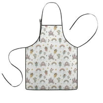 Fairy Princess Castle Pattern Kids Aprons for Girls and Boys,Adjustable Neck Strap Toddler Aprons for Kids Cooking Baking,23.6"x19"