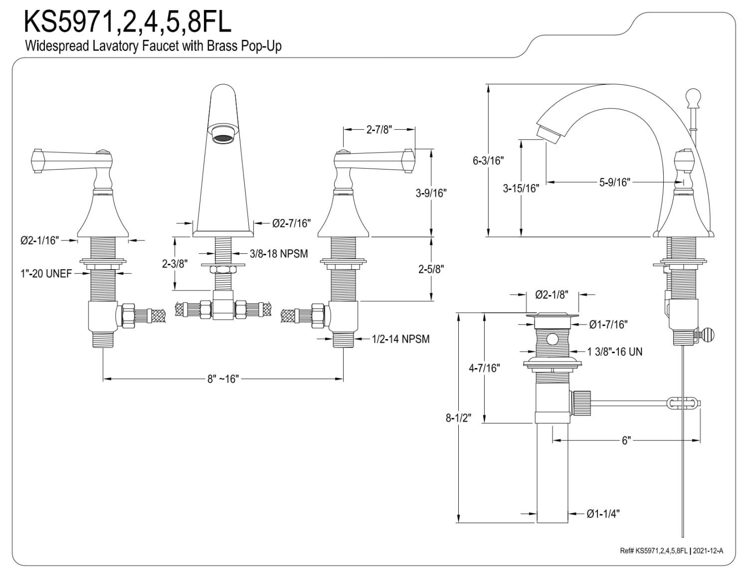 Kingston Brass Waschtischarmatur – Edle 2-Griff-Armatur Mit Verstellbarer Reichweite