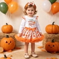 thumbnail image 2 of JAJAHO Toddler Girls Skirts Set 3 Piece Thanksgiving Outfits Pumpkin Print Long Sleeve Tee And Tutu Skirts With Headbands 1-5Y, 2 of 7