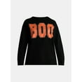 thumbnail image 5 of Women's Halloween Boo Graphic Fleece Sweatshirt from Way to Celebrate, Sizes S-XXXL, 5 of 5
