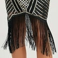 thumbnail image 3 of Vibrex Women Flowy Short Sleevel V-Neck Fashion Sequin Fringe Party Dress for Women Evening Party Slim Dress, 3 of 6