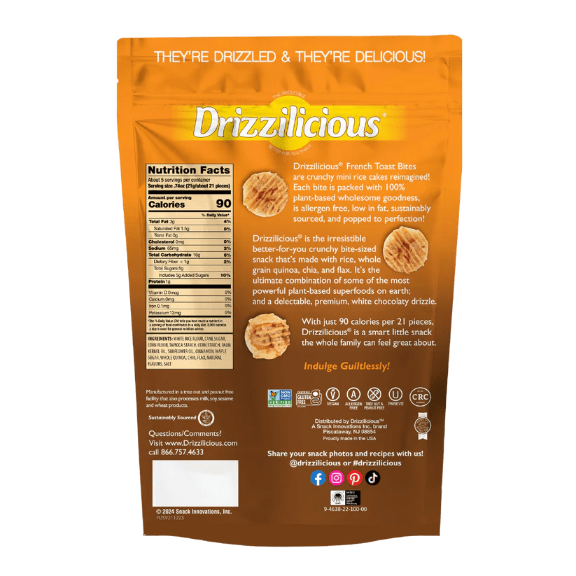 Drizzilicious French Toast Mini Rice Cake Bites, 4 oz