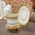 thumbnail image 5 of Bard's Ornate Shiny Gold-toned Cup and Saucer Stand, 3" H x 2.75" W x 4" D, Pack of 3, 5 of 7